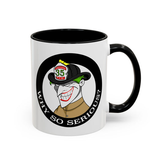 Why So Serious? Joker Firefighter Accent Coffee Mug (11/15oz)
