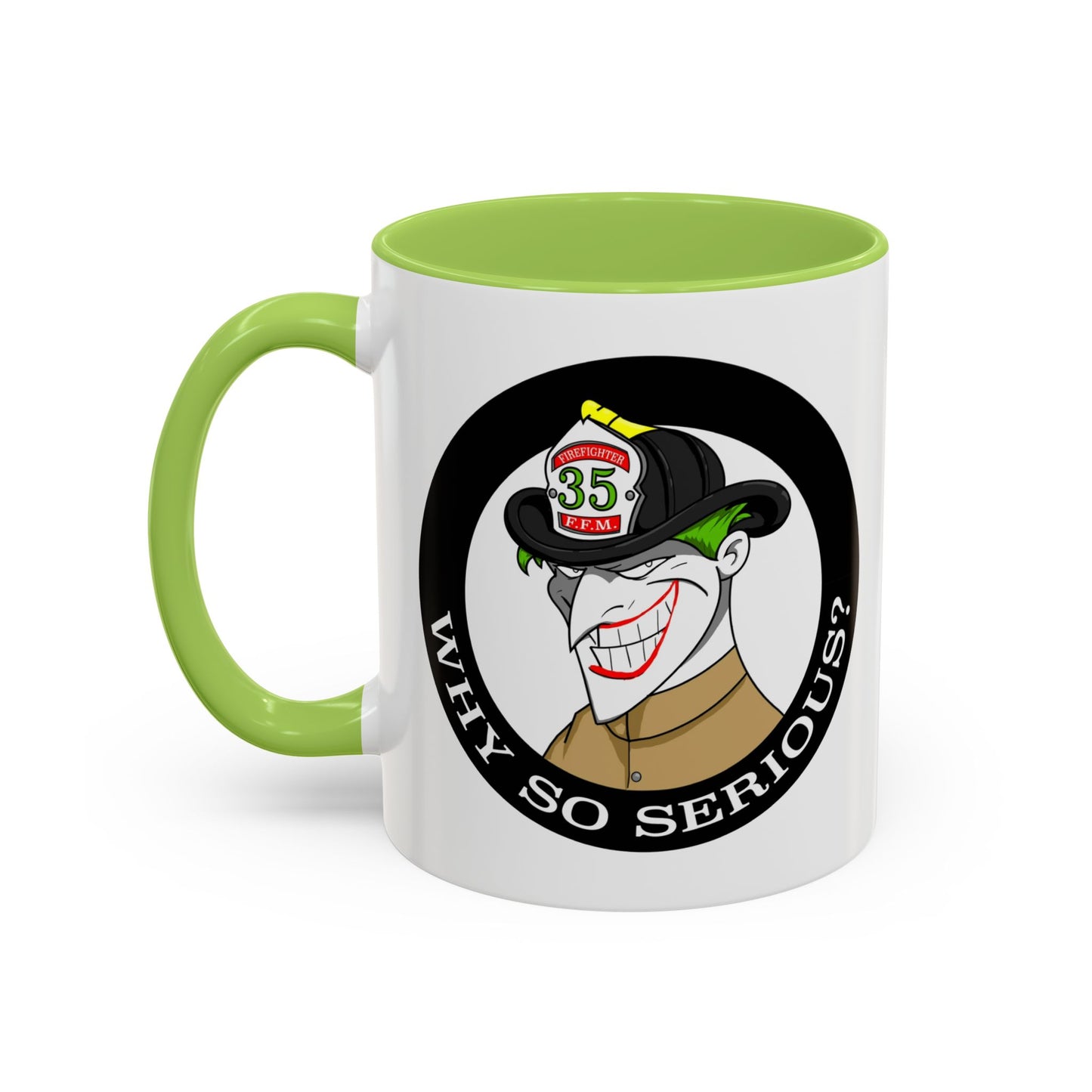 Why So Serious? Joker Firefighter Accent Coffee Mug (11/15oz)