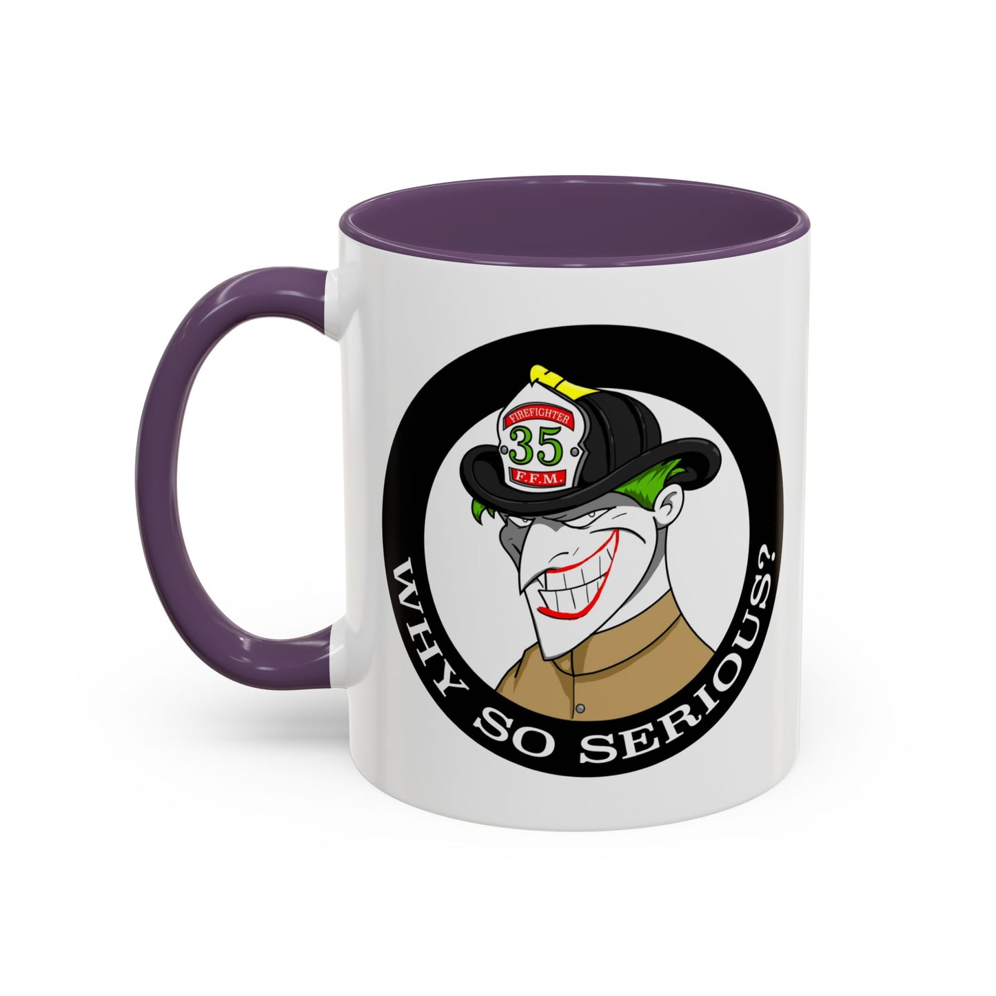 Why So Serious? Joker Firefighter Accent Coffee Mug (11/15oz)