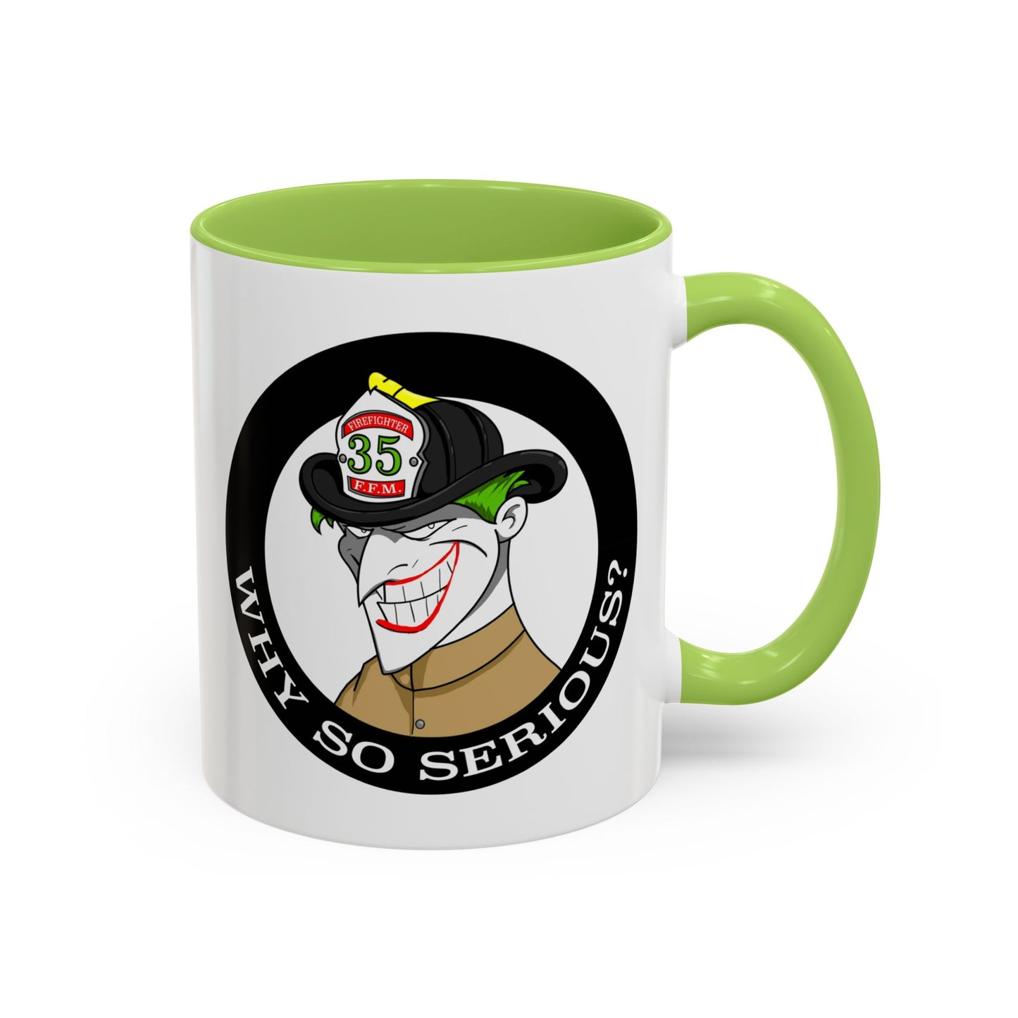 Why So Serious? Joker Firefighter Accent Coffee Mug (11/15oz)