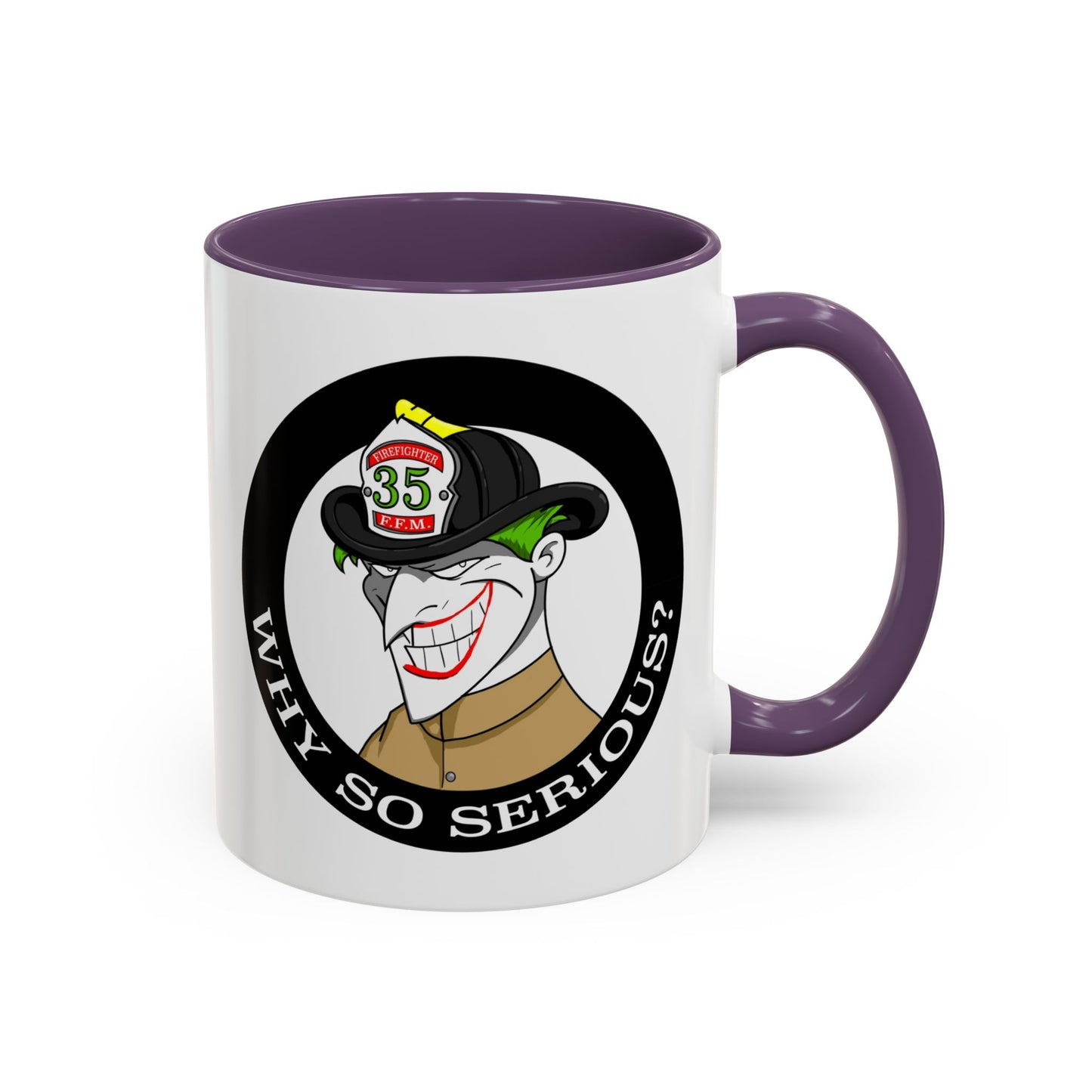 Why So Serious? Joker Firefighter Accent Coffee Mug (11/15oz)