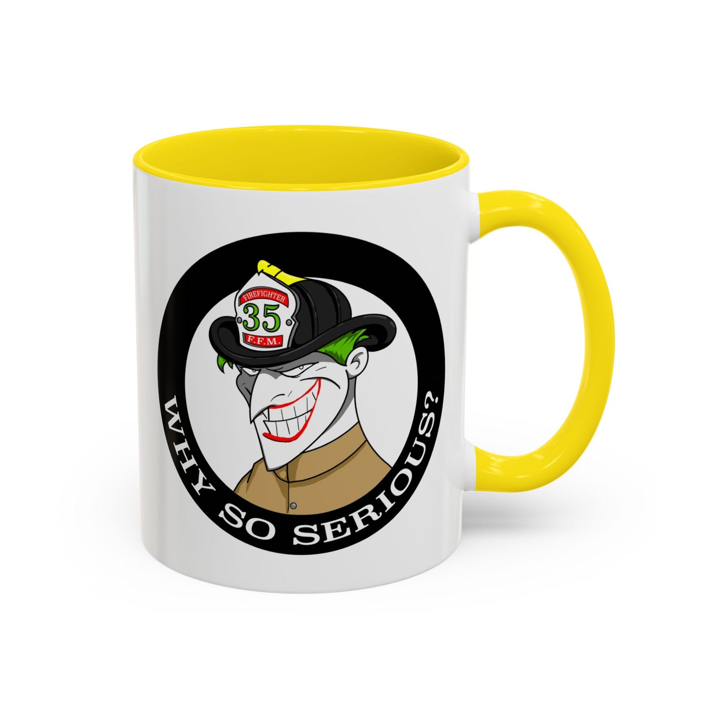 Why So Serious? Joker Firefighter Accent Coffee Mug (11/15oz)