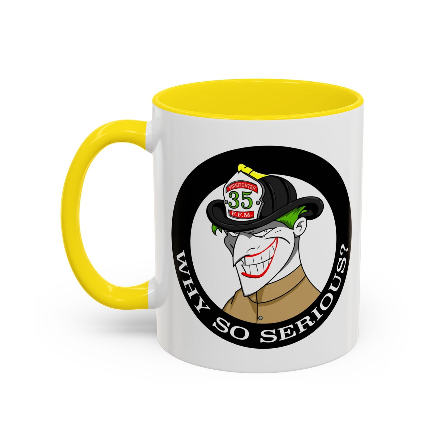 Why So Serious? Joker Firefighter Accent Coffee Mug (11/15oz)
